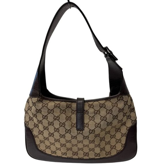 Gucci Monogram Jackie-O Dark Brown Hobo Shoulder Bag - Picture 2 of 10